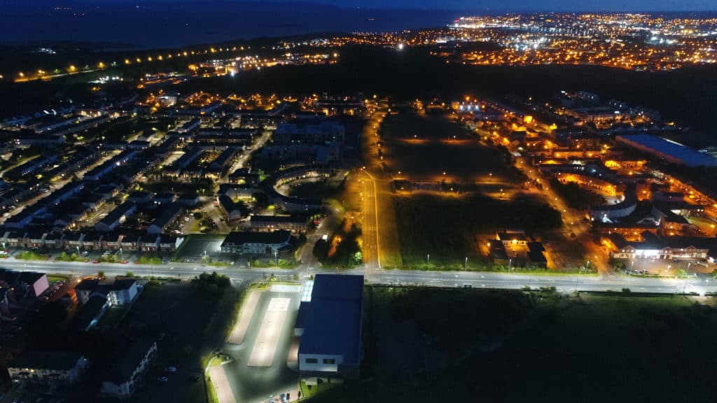 Upgraded lighting in Doughiska, Galway to save City council 76% on running costs.